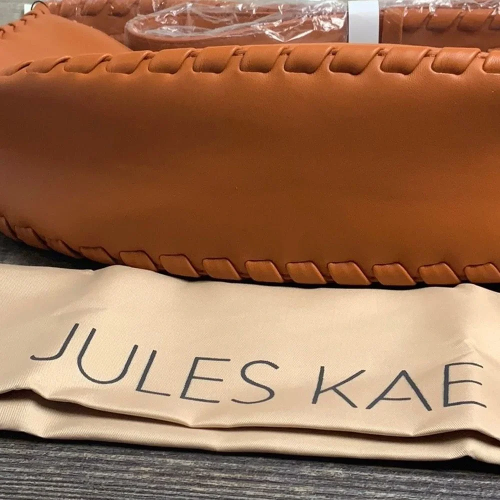Anthropologie X Jules Kae Shay Vegan Leather Crossbody Bag Hobo Large Orange NEW